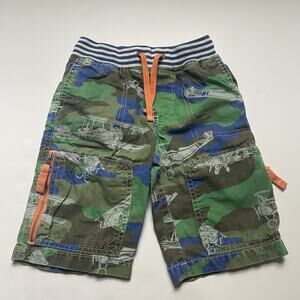 Mini Boden Green & Blue Plane Camo Shorts
